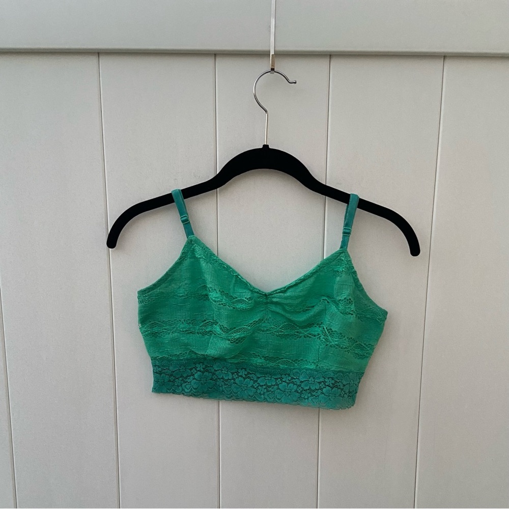 Decree Lace Bralette, Women’s Size M, Blue Green